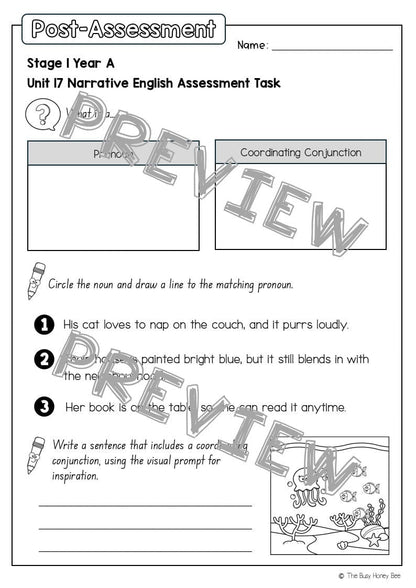 Stage 1 Year A English Pre- and Post-Assessment Unit 17 - Assessment