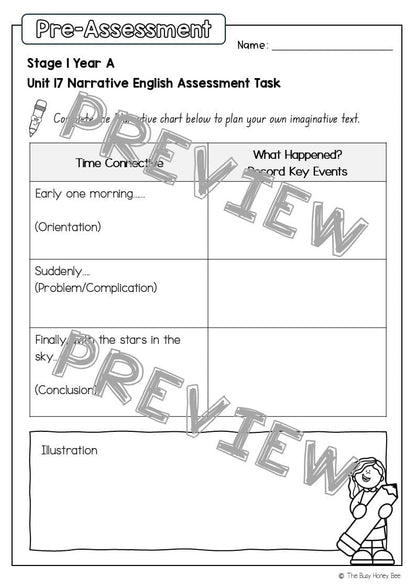 Stage 1 Year A English Pre- and Post-Assessment Unit 17 - Assessment