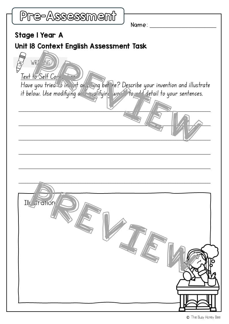 Stage 1 Year A English Pre- and Post-Assessment Unit 18 - Assessment