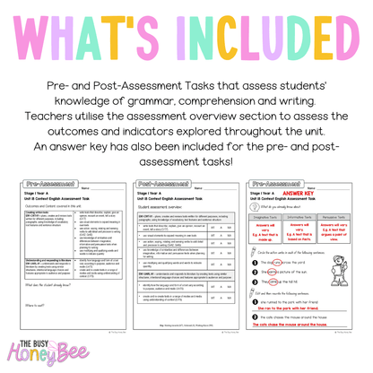 Stage 1 Year A English Pre- and Post-Assessment Unit 18 - Assessment