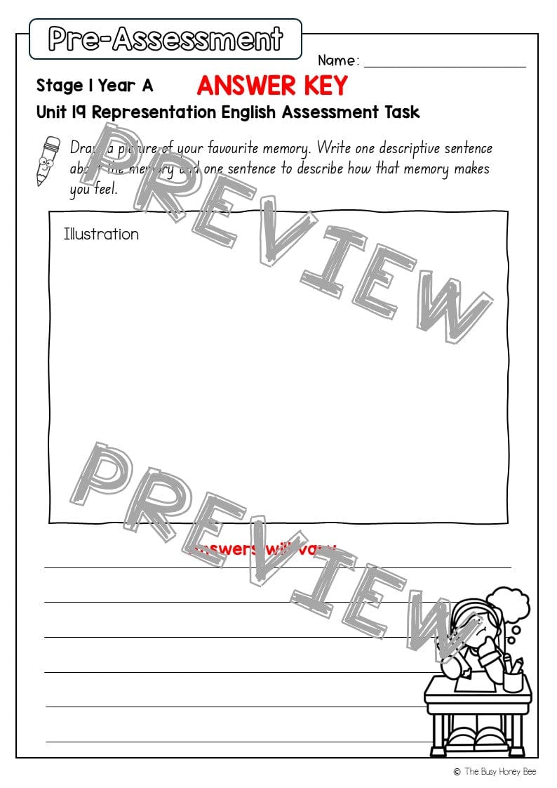 Stage 1 Year A English Pre- and Post-Assessment Unit 19 - Assessment