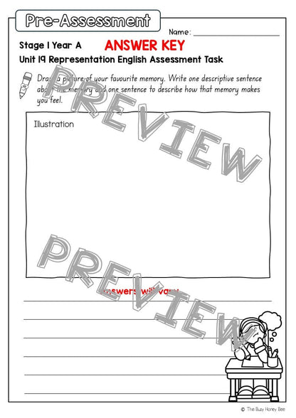 Stage 1 Year A English Pre- and Post-Assessment Unit 19 - Assessment
