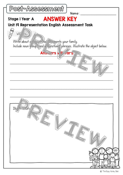 Stage 1 Year A English Pre- and Post-Assessment Unit 19 - Assessment