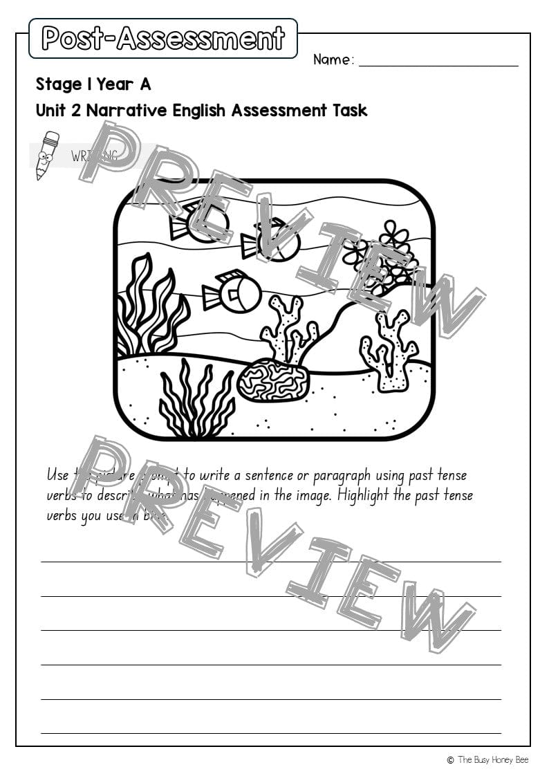 Stage 1 Year A English Pre- and Post-Assessment Unit 2 - Assessment