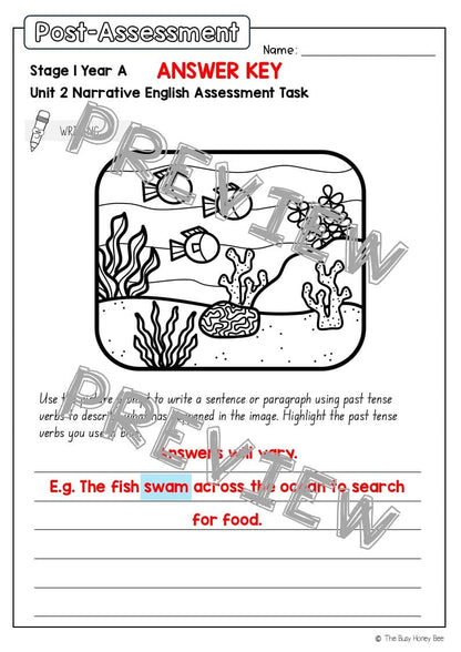 Stage 1 Year A English Pre- and Post-Assessment Unit 2 - Assessment