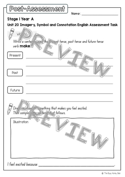 Stage 1 Year A English Pre- and Post-Assessment Unit 20 - Assessment