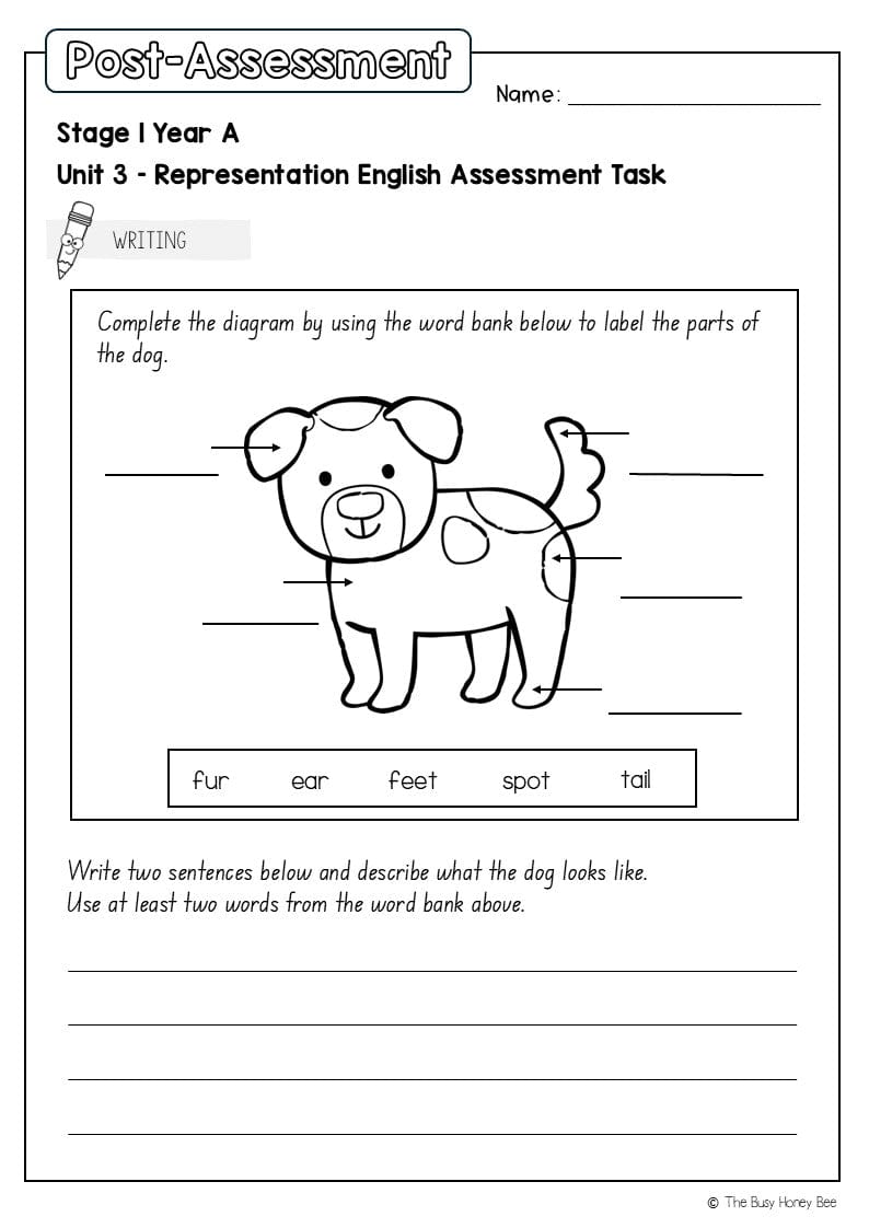 Stage 1 Year A English Pre- and Post-Assessment Unit 3 - Assessment