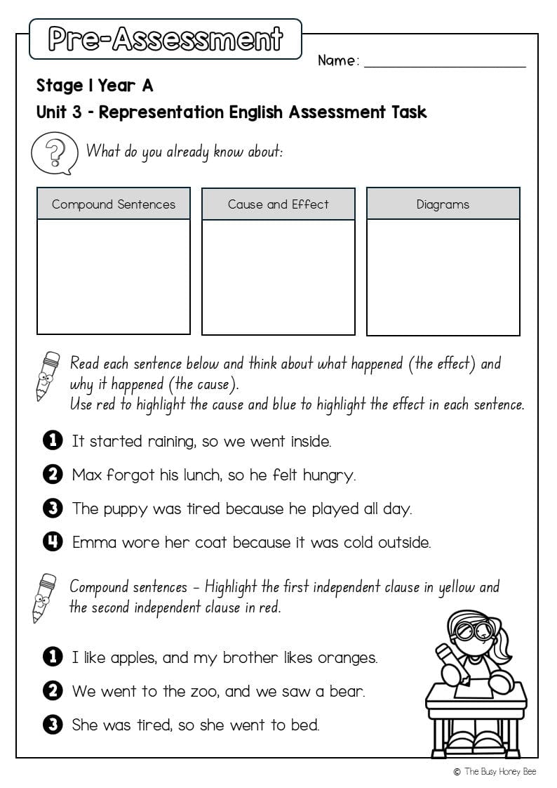 Stage 1 Year A English Pre- and Post-Assessment Unit 3 - Assessment