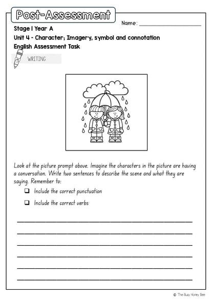 Stage 1 Year A English Pre- and Post-Assessment Unit 4 - Assessment