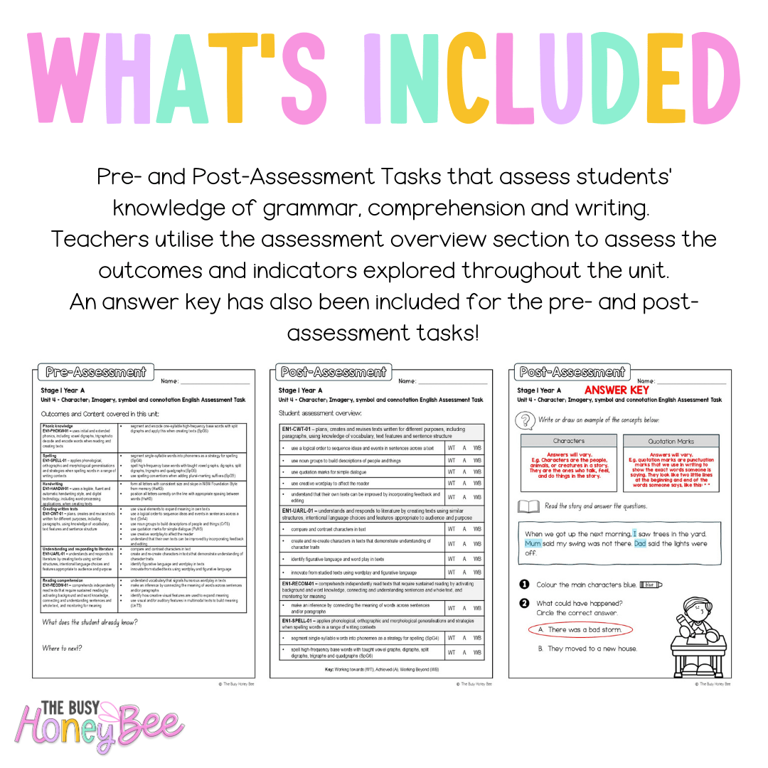 Stage 1 Year A English Pre- and Post-Assessment Unit 4 - Assessment