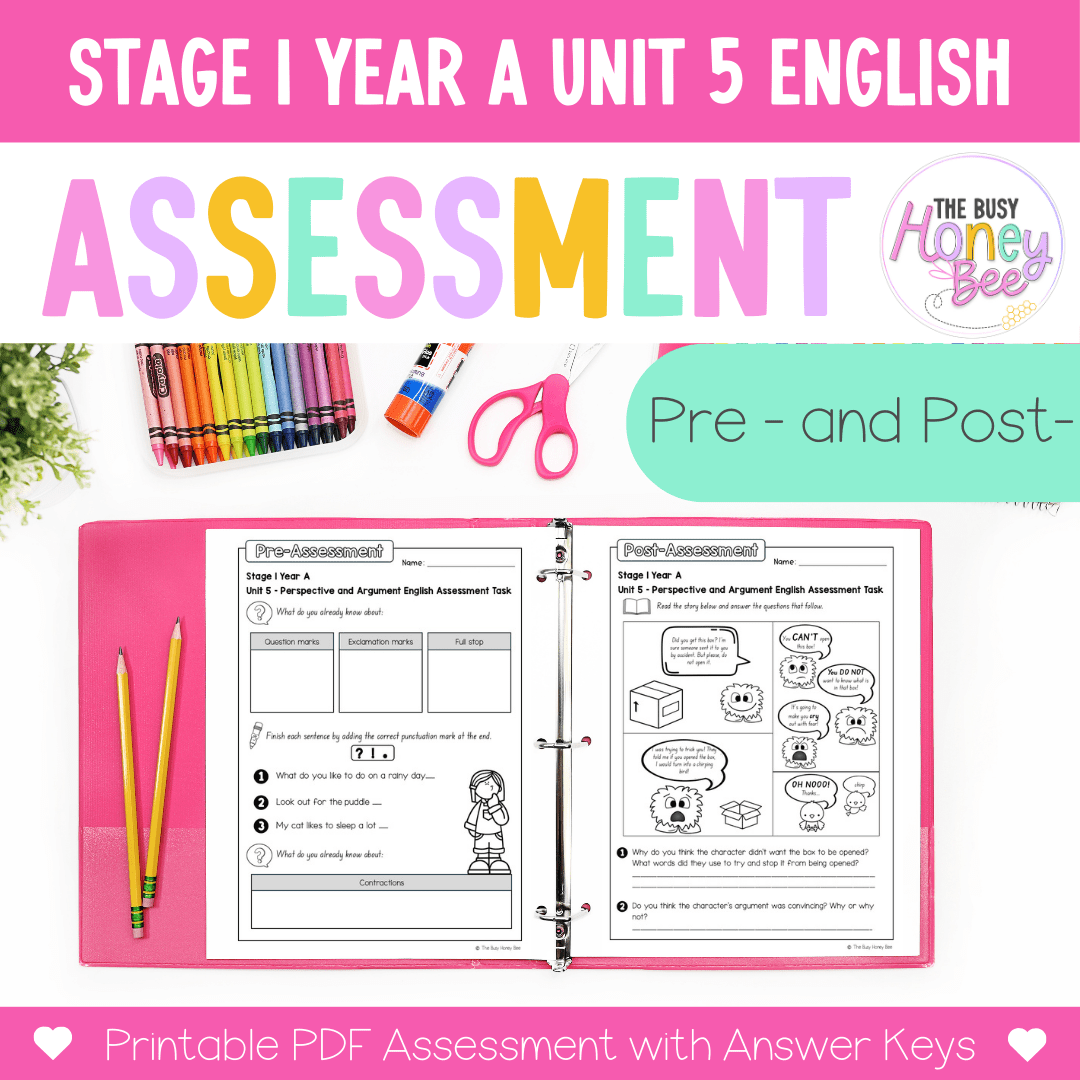 Stage 1 Year A English Pre- and Post-Assessment Unit 5 - Assessment