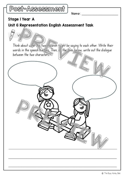 Stage 1 Year A English Pre- and Post-Assessment Unit 6 - Assessment