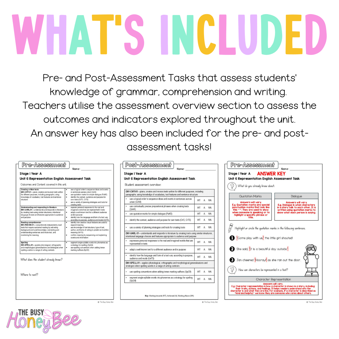 Stage 1 Year A English Pre- and Post-Assessment Unit 6 - Assessment