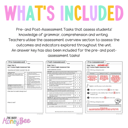 Stage 1 Year A English Pre- and Post-Assessment Unit 7 - Assessment