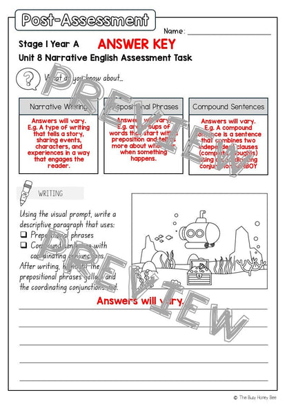 Stage 1 Year A English Pre- and Post-Assessment Unit 8 - Assessment