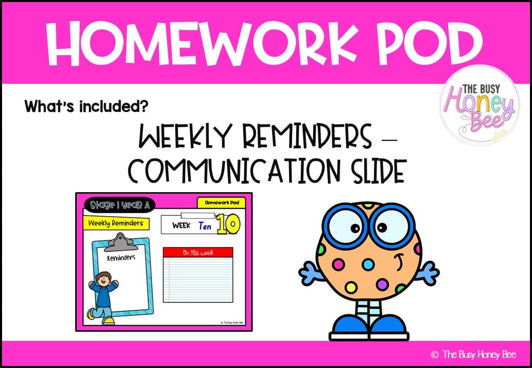 Stage 1 Year A Homework/Learning Pod 10 - Homework | Casual Teaching
