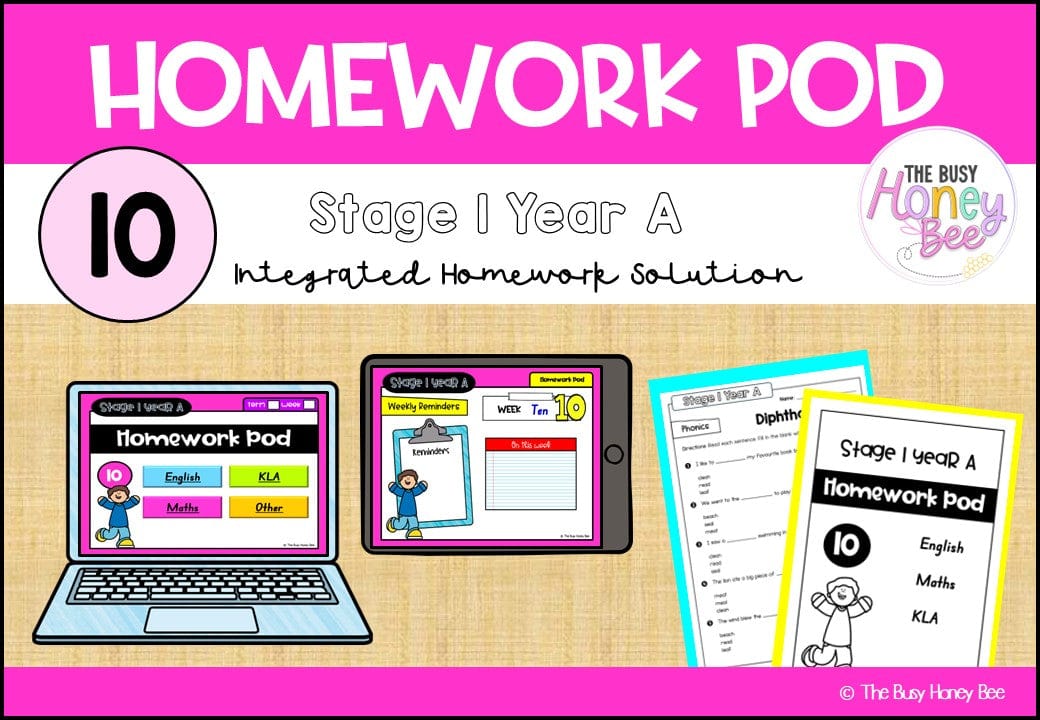 Stage 1 Year A Homework/Learning Pod 10 - Homework | Casual Teaching