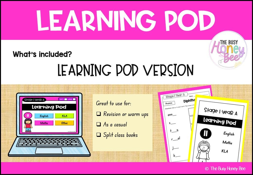 Stage 1 Year A Homework/Learning Pod 11 - Homework | Casual Teaching