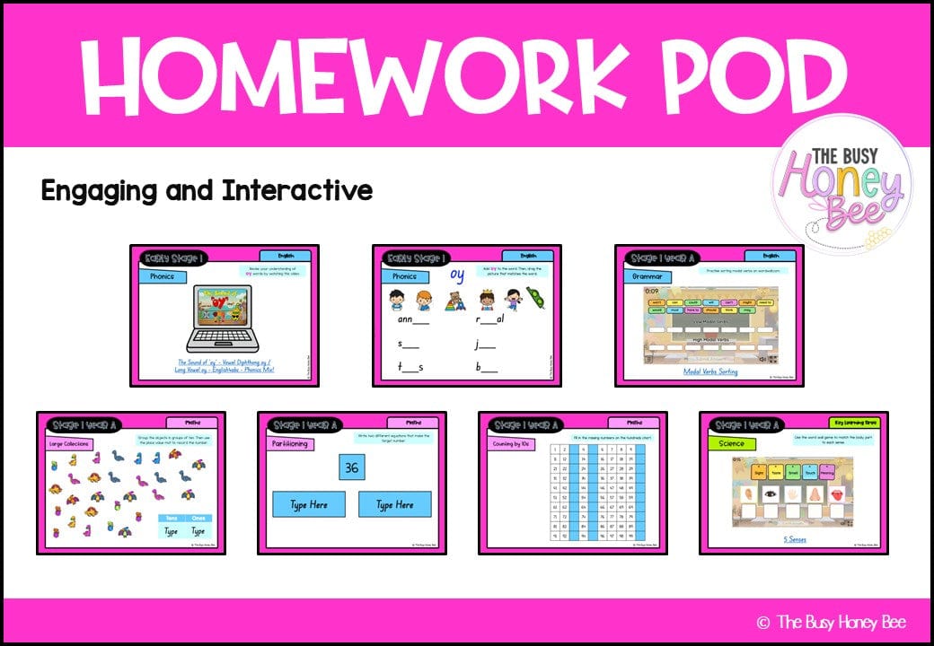 Stage 1 Year A Homework/Learning Pod 11 - Homework | Casual Teaching