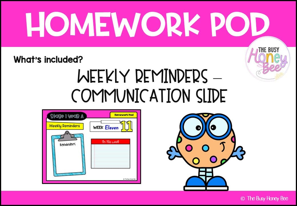 Stage 1 Year A Homework/Learning Pod 11 - Homework | Casual Teaching