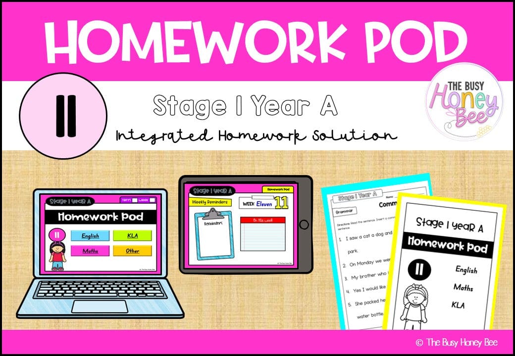 Stage 1 Year A Homework/Learning Pod 11 - Homework | Casual Teaching