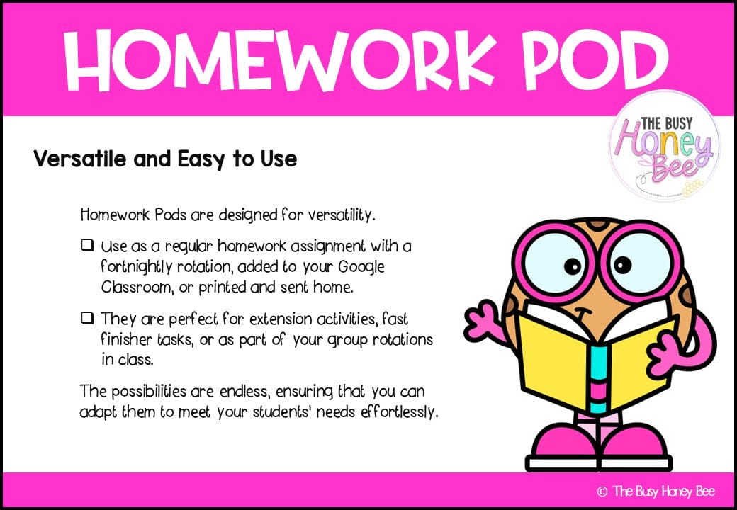Stage 1 Year A Homework/Learning Pod 12 - Homework | Casual Teaching