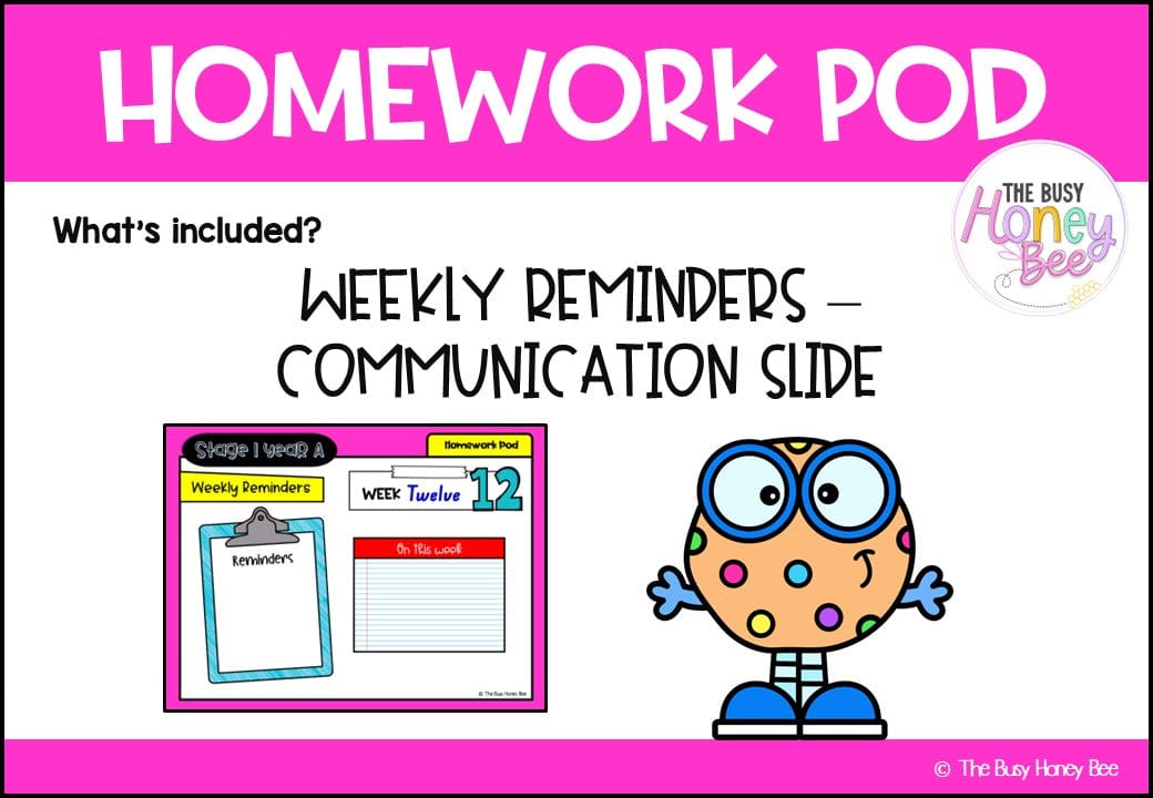 Stage 1 Year A Homework/Learning Pod 12 - Homework | Casual Teaching
