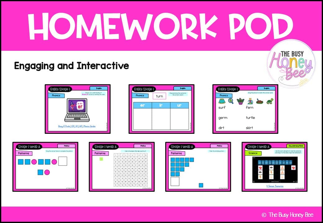 Stage 1 Year A Homework/Learning Pod 12 - Homework | Casual Teaching