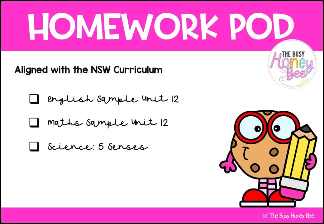 Stage 1 Year A Homework/Learning Pod 12 - Homework | Casual Teaching