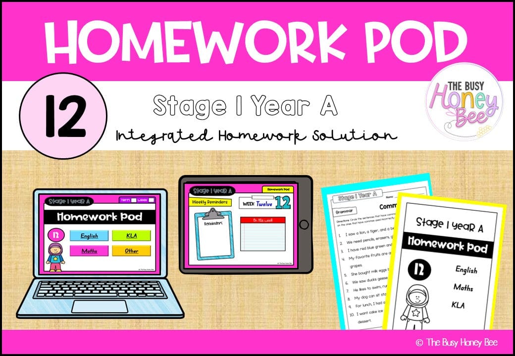 Stage 1 Year A Homework/Learning Pod 12 - Homework | Casual Teaching