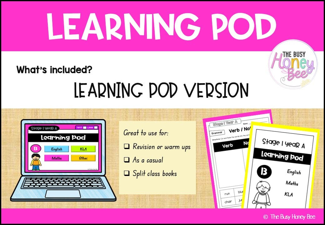 Stage 1 Year A Homework/Learning Pod 13 - Homework | Casual Teaching