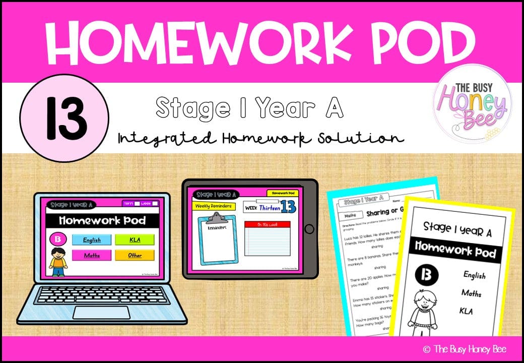 Stage 1 Year A Homework/Learning Pod 13 - Homework | Casual Teaching