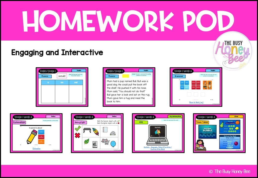 Stage 1 Year A Homework/Learning Pod 14 - Homework | Casual Teaching