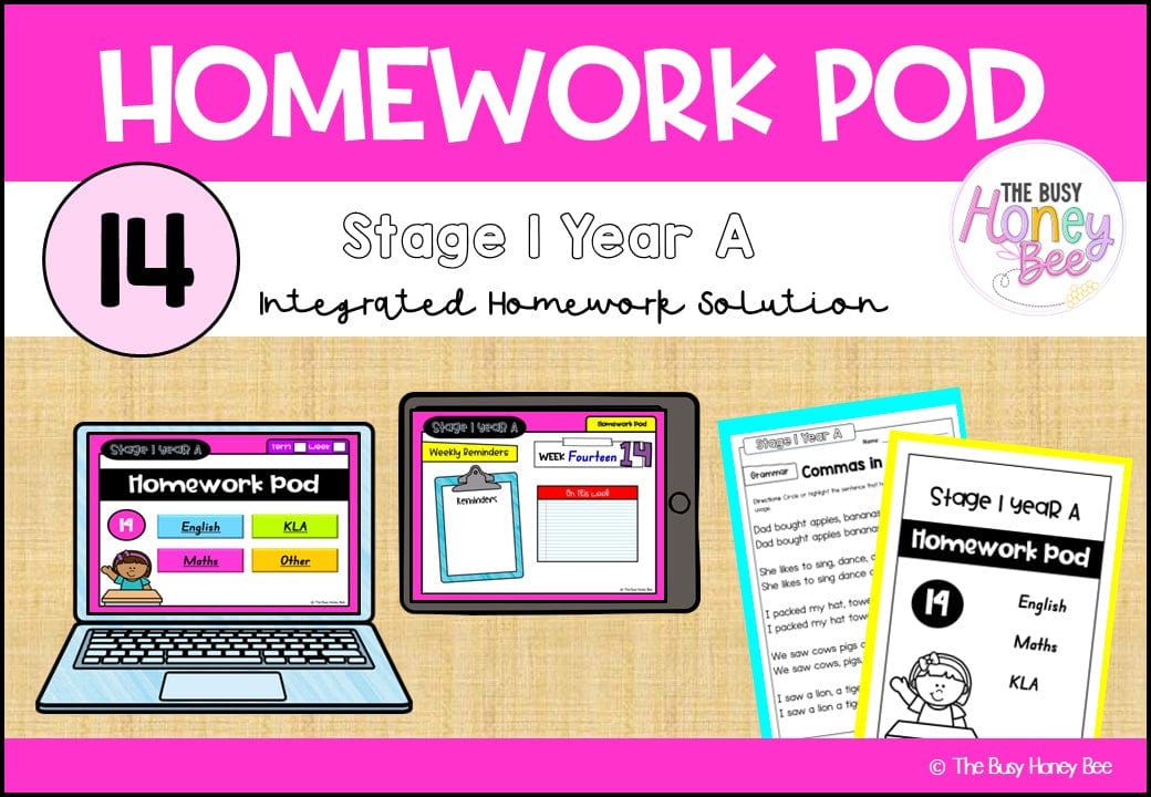 Stage 1 Year A Homework/Learning Pod 14 - Homework | Casual Teaching