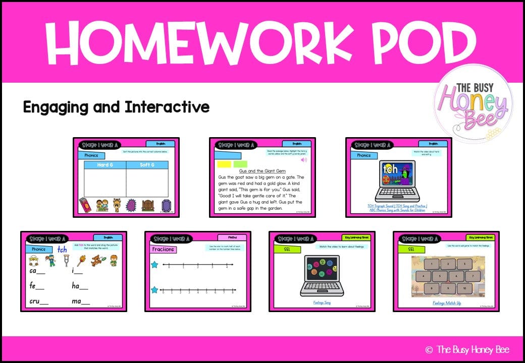 Stage 1 Year A Homework/Learning Pod 15 - Homework | Casual Teaching