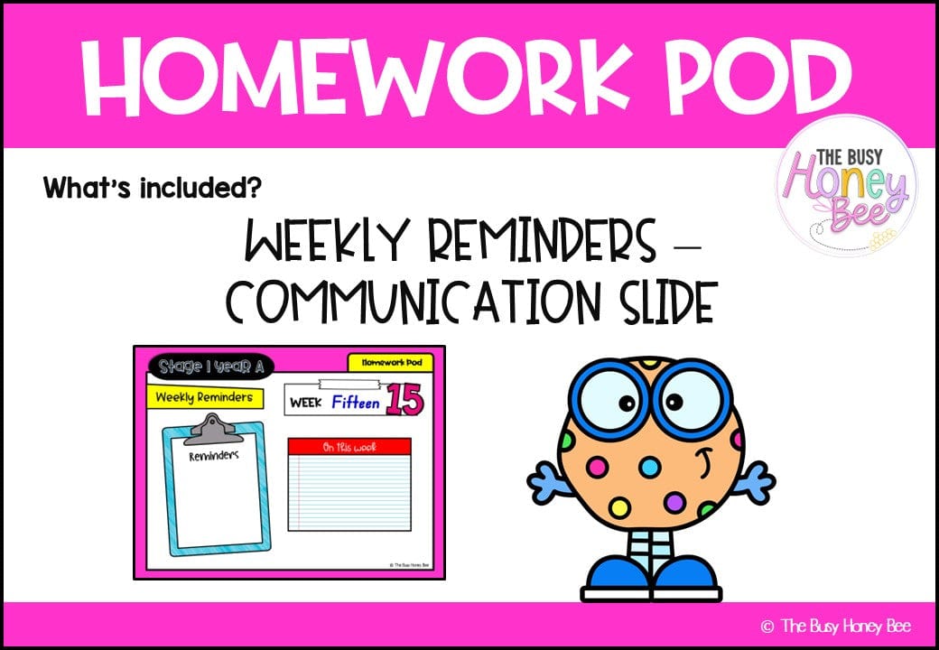 Stage 1 Year A Homework/Learning Pod 15 - Homework | Casual Teaching