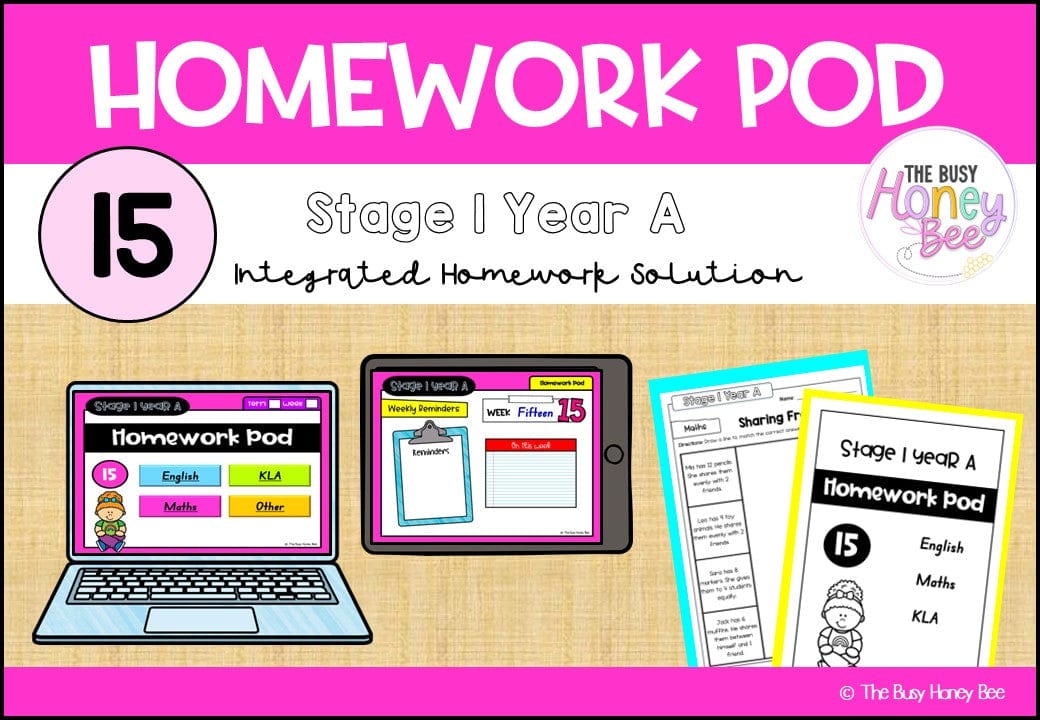 Stage 1 Year A Homework/Learning Pod 15 - Homework | Casual Teaching