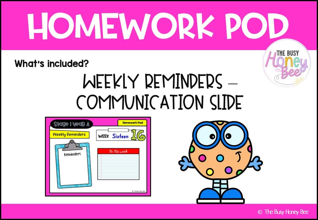 Stage 1 Year A Homework/Learning Pod 16 - Homework | Casual Teaching