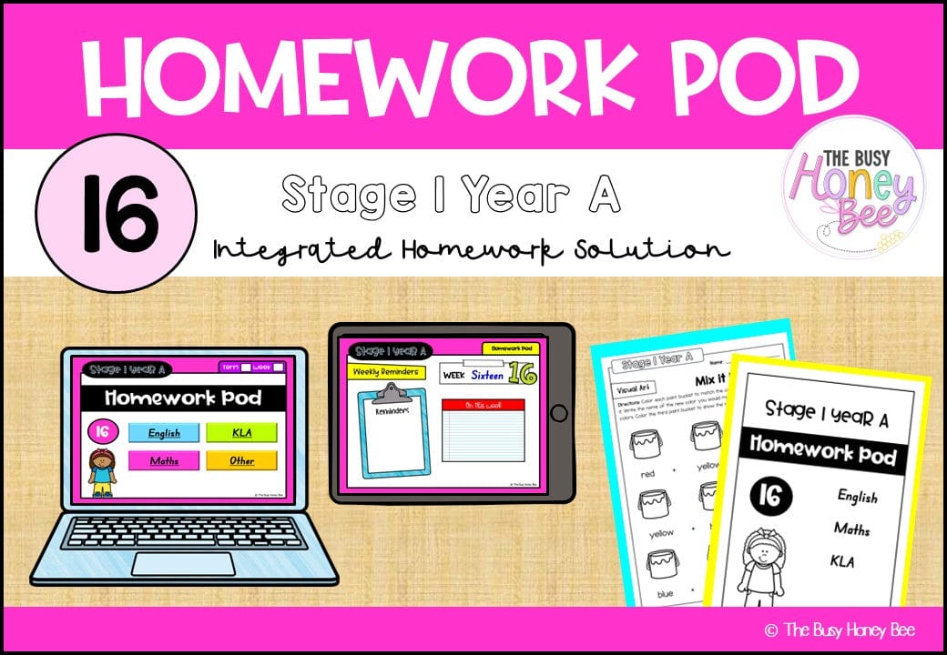 Stage 1 Year A Homework/Learning Pod 16 - Homework | Casual Teaching