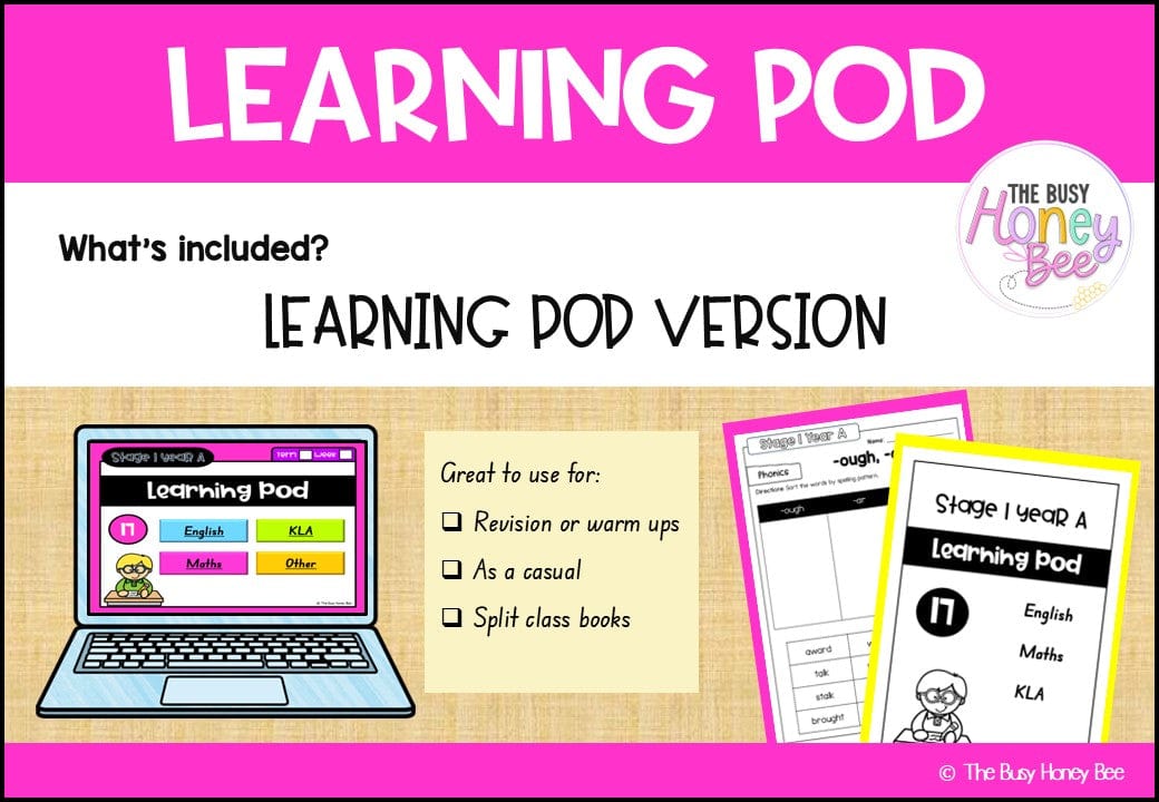 Stage 1 Year A Homework/Learning Pod 17 - Homework | Casual Teaching