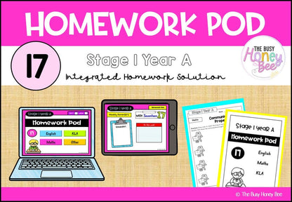 Stage 1 Year A Homework/Learning Pod 17 - Homework | Casual Teaching