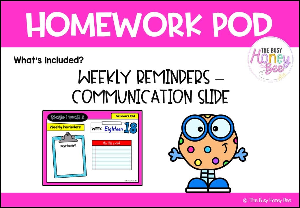 Stage 1 Year A Homework/Learning Pod 18 - Homework | Casual Teaching