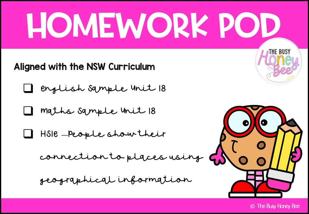 Stage 1 Year A Homework/Learning Pod 18 - Homework | Casual Teaching