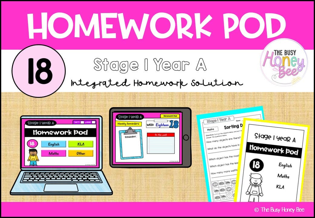 Stage 1 Year A Homework/Learning Pod 18 - Homework | Casual Teaching