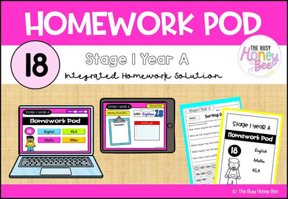 Stage 1 Year A Homework/Learning Pod 18 - Homework | Casual Teaching