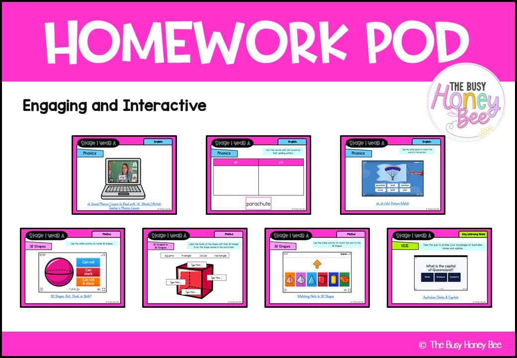 Stage 1 Year A Homework/Learning Pod 19 - Homework | Casual Teaching