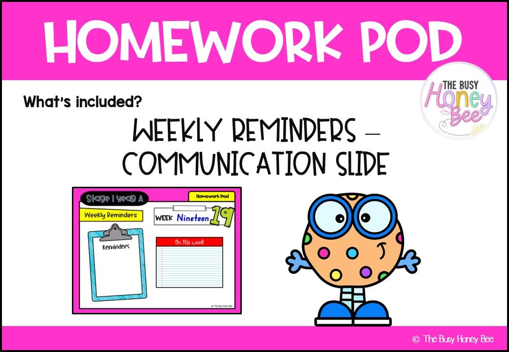 Stage 1 Year A Homework/Learning Pod 19 - Homework | Casual Teaching