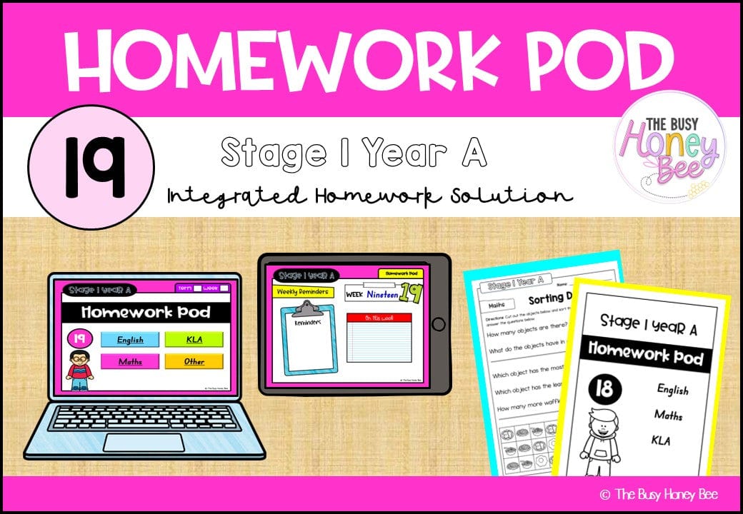 Stage 1 Year A Homework/Learning Pod 19 - Homework | Casual Teaching