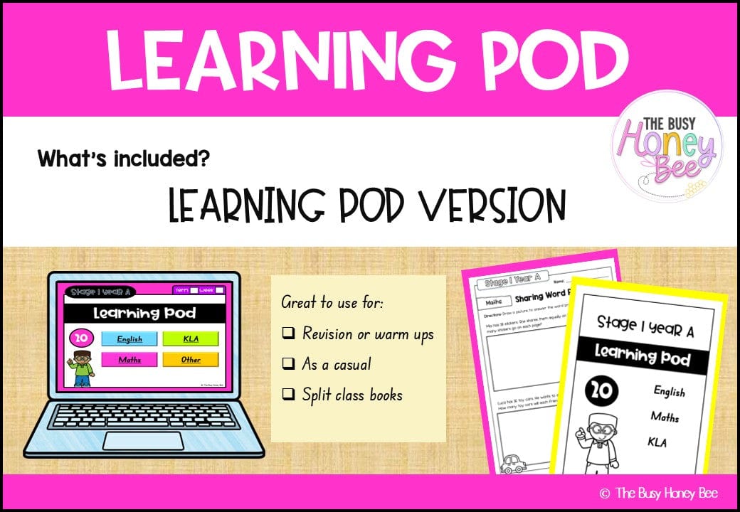 Stage 1 Year A Homework/Learning Pod 20 - Homework | Casual Teaching