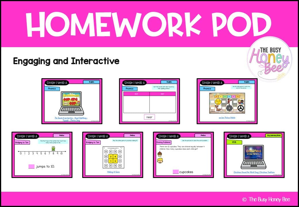 Stage 1 Year A Homework/Learning Pod 20 - Homework | Casual Teaching